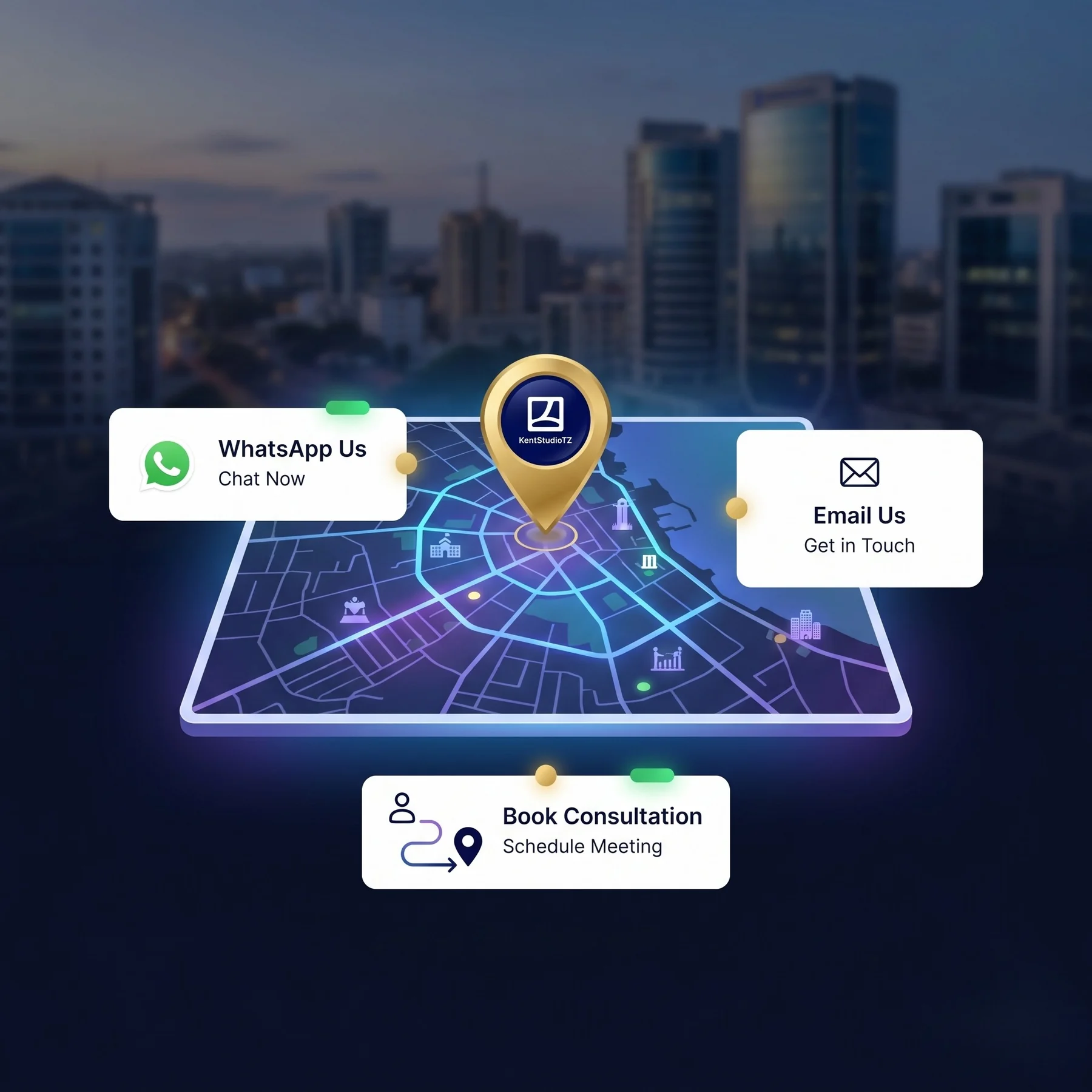 KentStudioTZ Dar es Salaam contact map